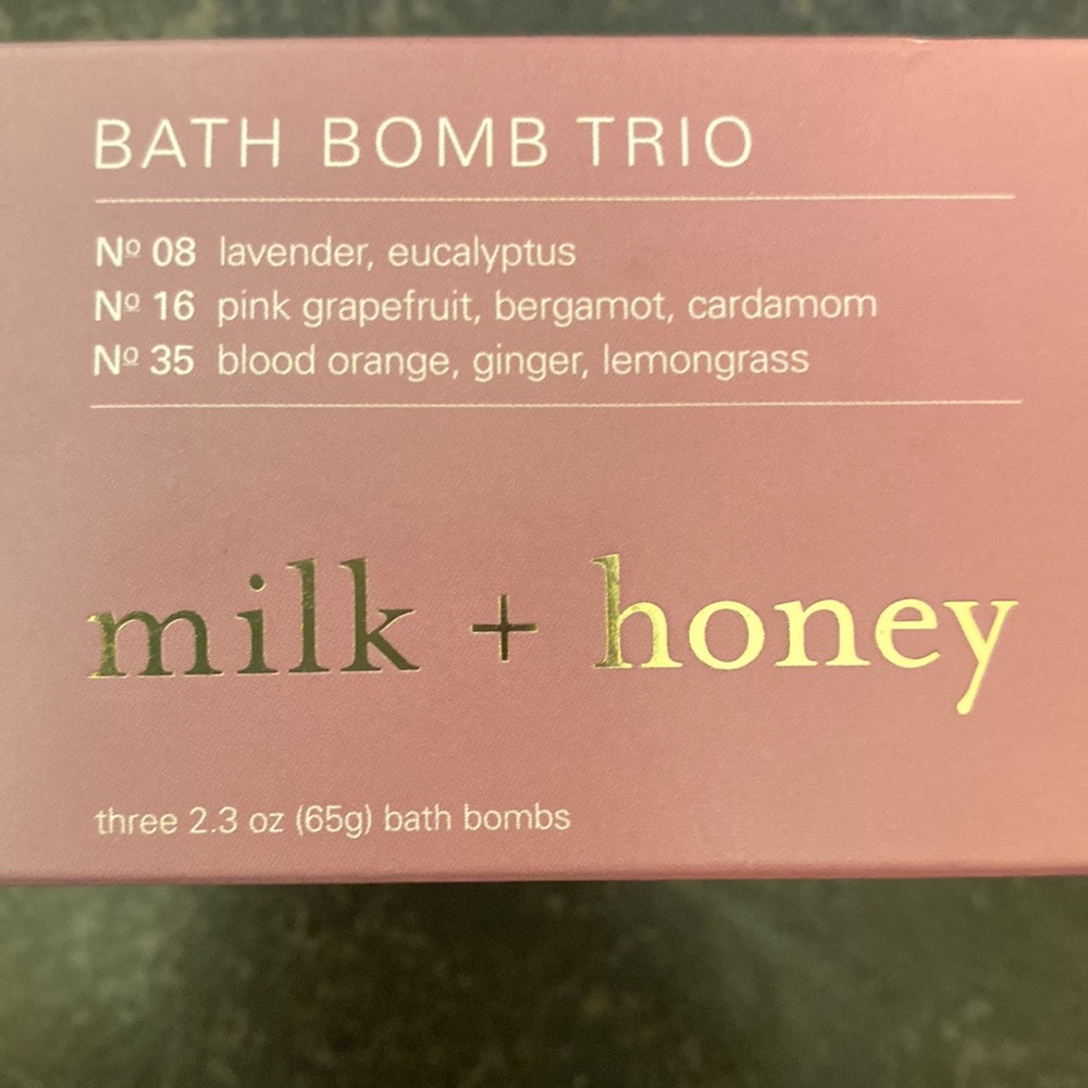 Milk + Honey Bath Bomb Trio. NWOT sealed